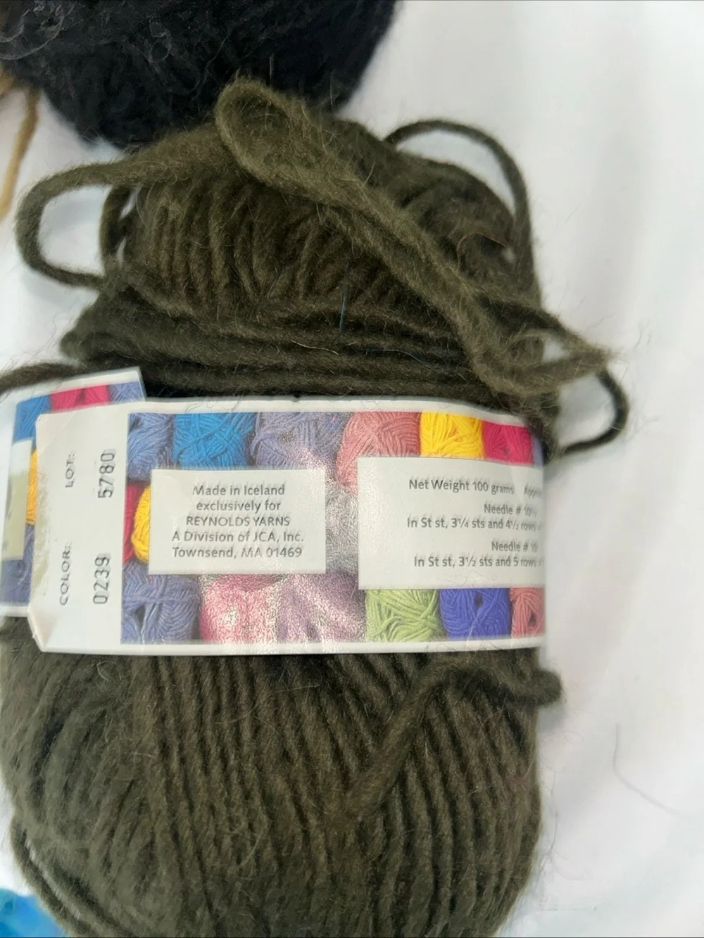 Lopi Reynolds Icelandic Wool Mixed Lot 5+ Skeins Yellow Black Red Tan Green/brwn